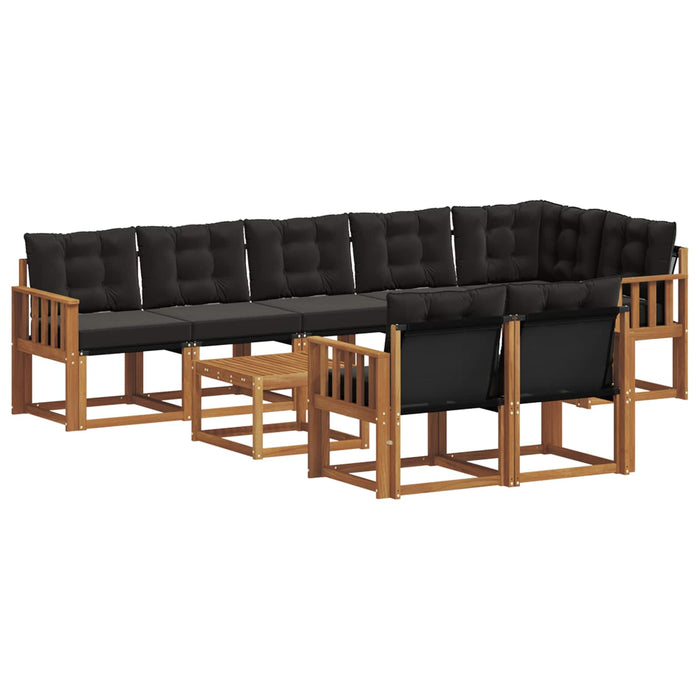 Set de canapele de exterior cu pernă 9 pcs Natural și Negru - WALTI WALTI