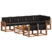 Set de canapele de exterior cu pernă 9 pcs Natural și Negru - WALTI WALTI