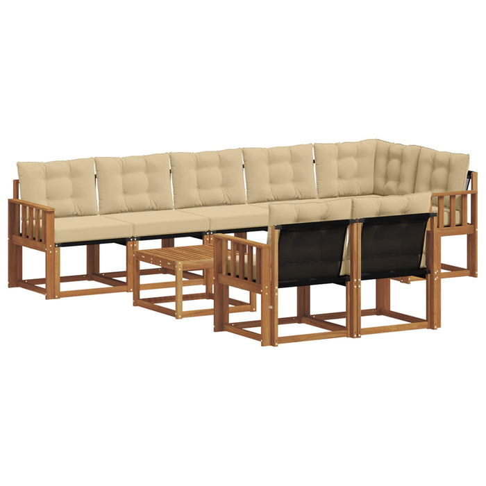 Set de canapele de exterior cu pernă 9 pcs Natural și Bej - WALTI WALTI