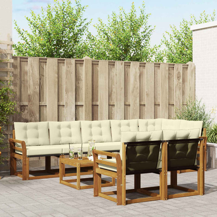 Set de canapele de exterior cu pernă 9 pcs Natural și Crem - WALTI WALTI