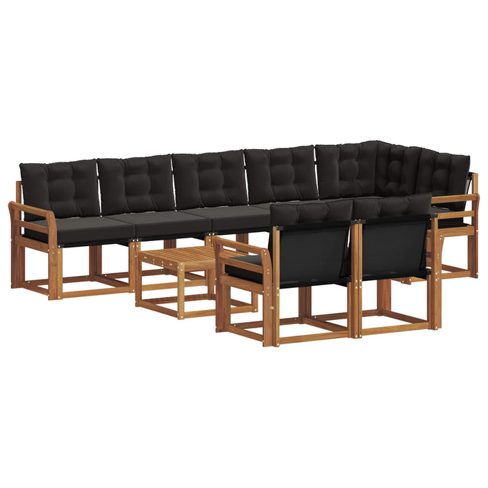 Set de canapele de exterior cu pernă 9 pcs Natural și Negru - WALTI WALTI