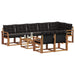 Set de canapele de exterior cu pernă 9 pcs Natural și Negru - WALTI WALTI
