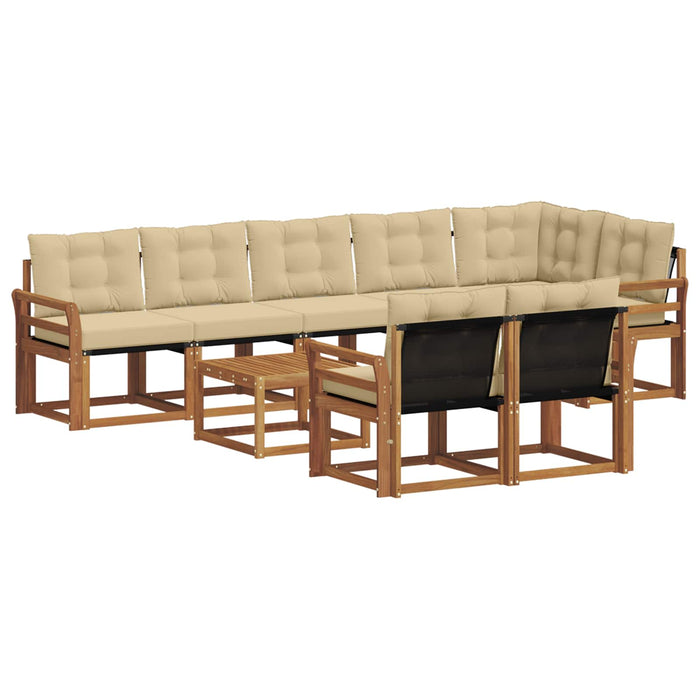 Set de canapele de exterior cu pernă 9 pcs Natural și Bej - WALTI WALTI