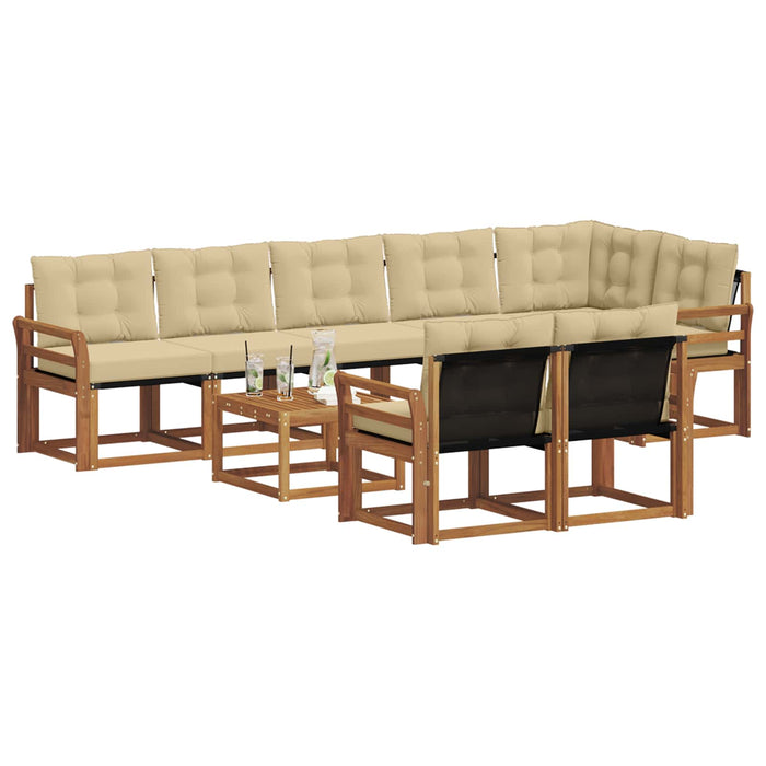 Set de canapele de exterior cu pernă 9 pcs Natural și Bej - WALTI WALTI