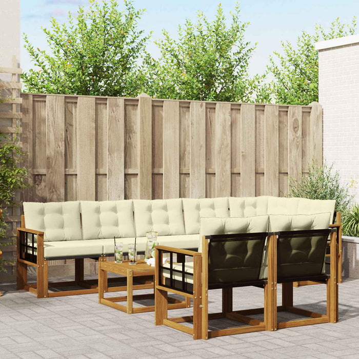 Set de canapele de exterior cu pernă 9 pcs Natural și Crem - WALTI WALTI