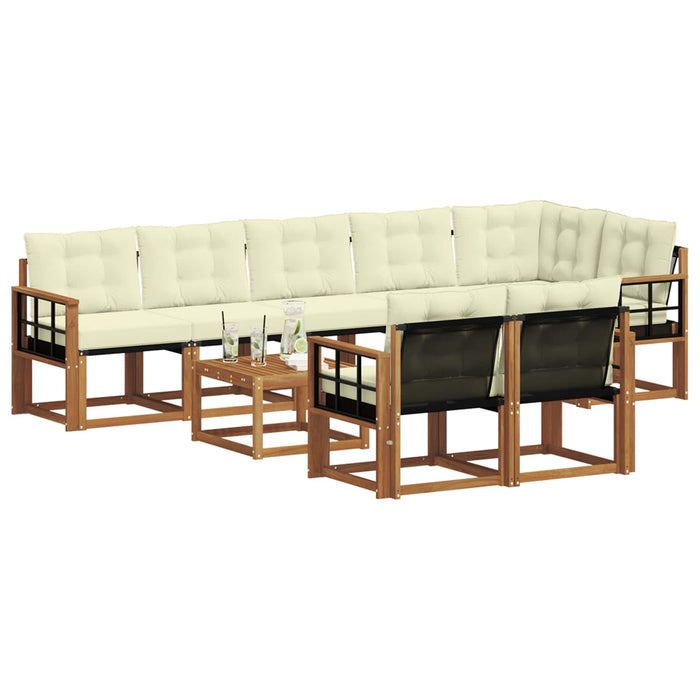 Set de canapele de exterior cu pernă 9 pcs Natural și Crem - WALTI WALTI