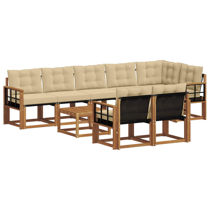 Set de canapele de exterior cu pernă 9 pcs Natural și Bej - WALTI WALTI