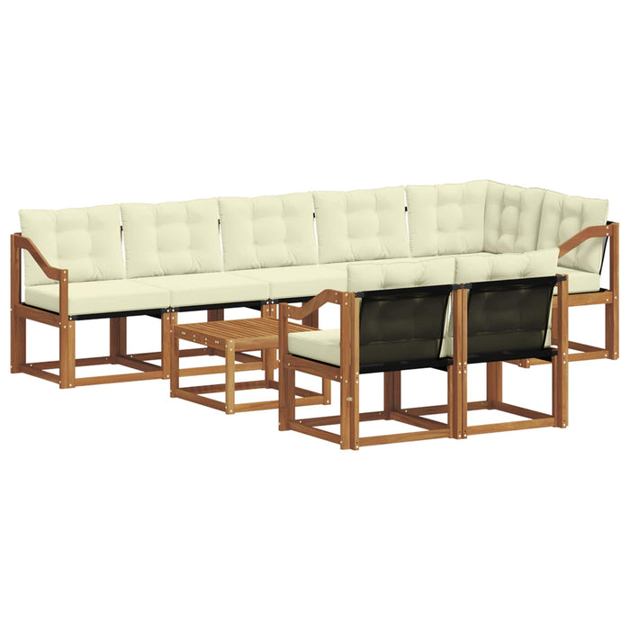Set de canapele de exterior cu pernă 9 pcs Natural și Crem - WALTI WALTI