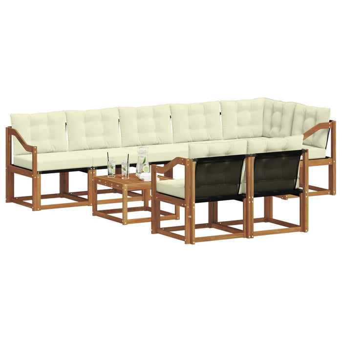 Set de canapele de exterior cu pernă 9 pcs Natural și Crem - WALTI WALTI