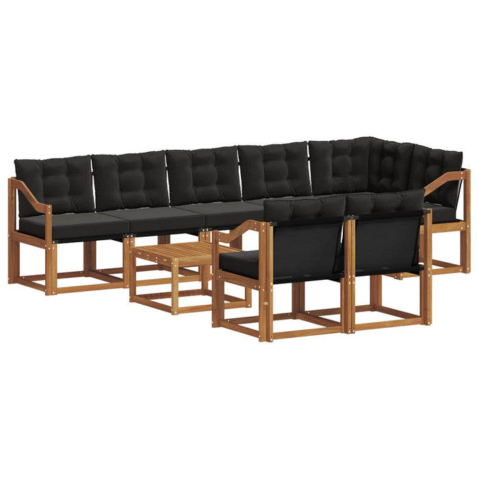 Set de canapele de exterior cu pernă 9 pcs Natural și Negru - WALTI WALTI
