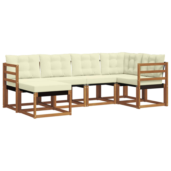 Set de canapele de exterior cu pernă 6 pcs Natural și Crem - WALTI WALTI