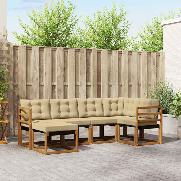 Set de canapele de exterior cu pernă 6 pcs Natural și Bej - WALTI WALTI