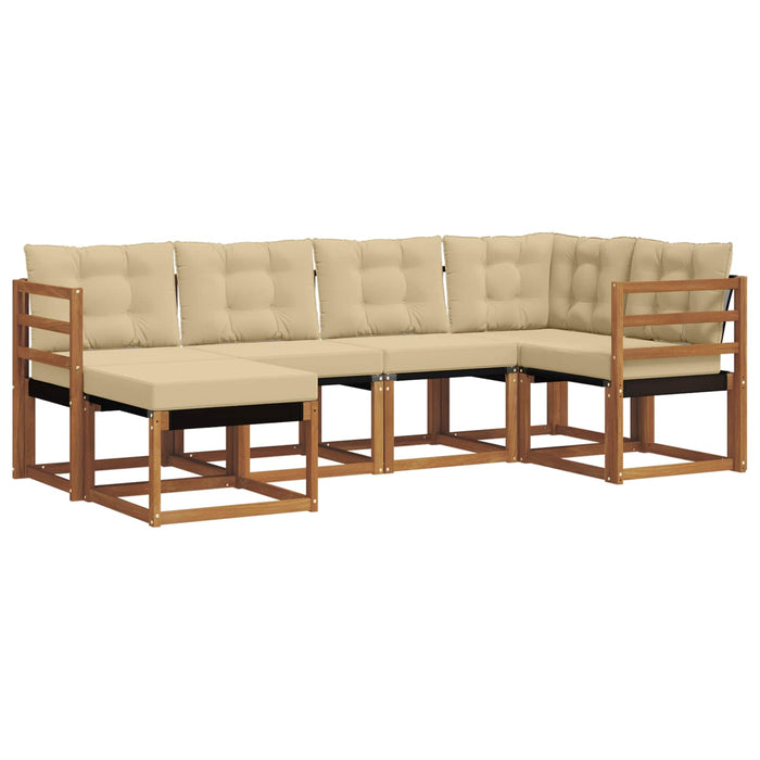 Set de canapele de exterior cu pernă 6 pcs Natural și Bej - WALTI WALTI