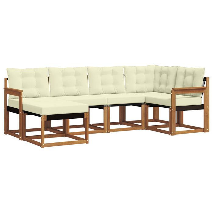 Set de canapele de exterior cu pernă 6 pcs Natural și Crem - WALTI WALTI