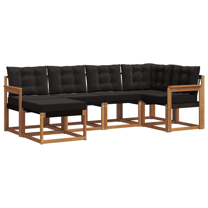 Set de canapele de exterior cu pernă 6 pcs Natural și Negru - WALTI WALTI