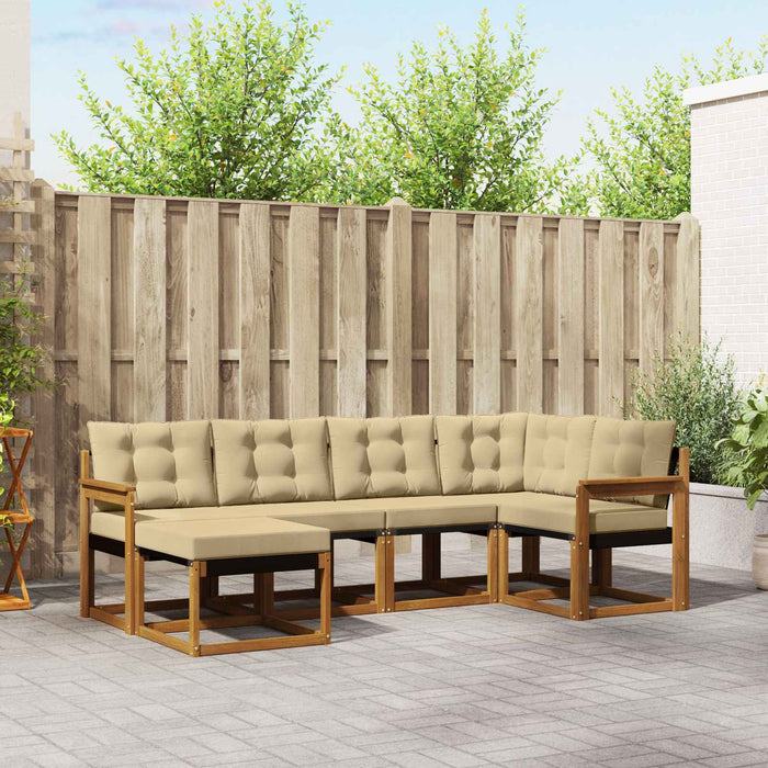 Set de canapele de exterior cu pernă 6 pcs Natural și Bej - WALTI WALTI