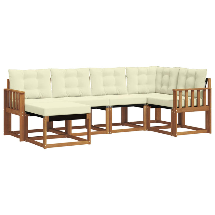 Set de canapele de exterior cu pernă 6 pcs Natural și Crem - WALTI WALTI