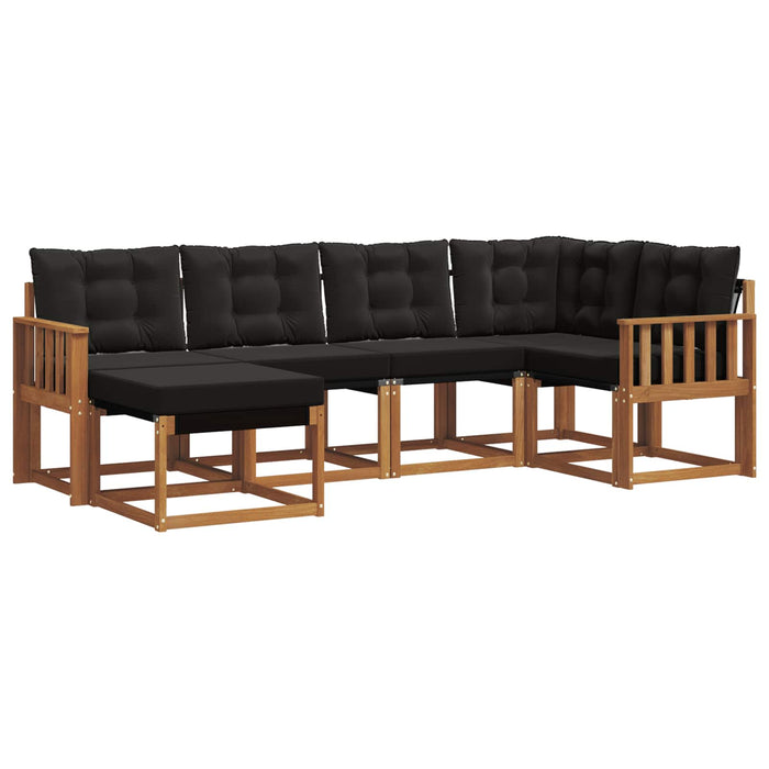 Set de canapele de exterior cu pernă 6 pcs Natural și Negru - WALTI WALTI
