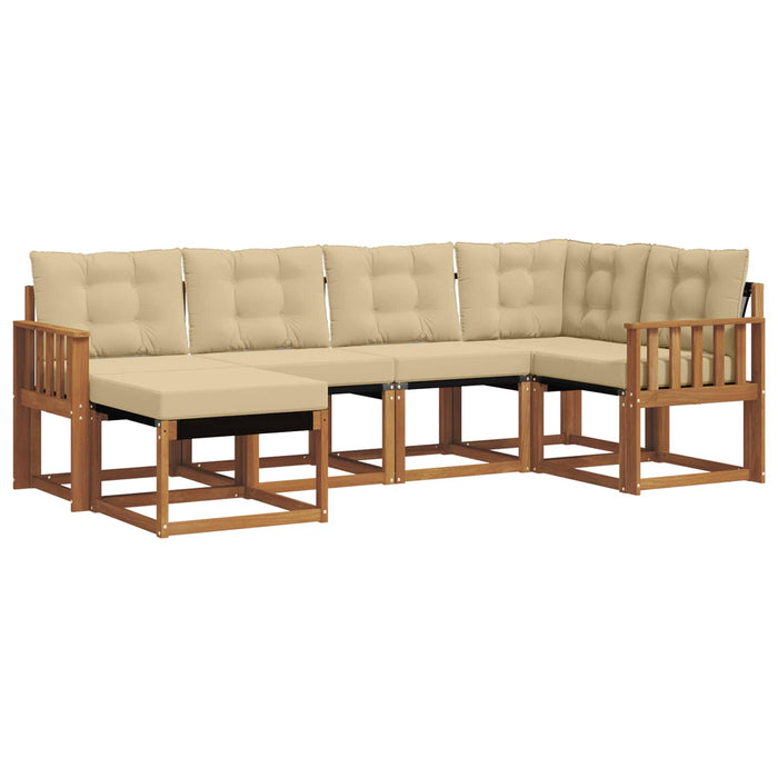 Set de canapele de exterior cu pernă 6 pcs Natural și Bej - WALTI WALTI
