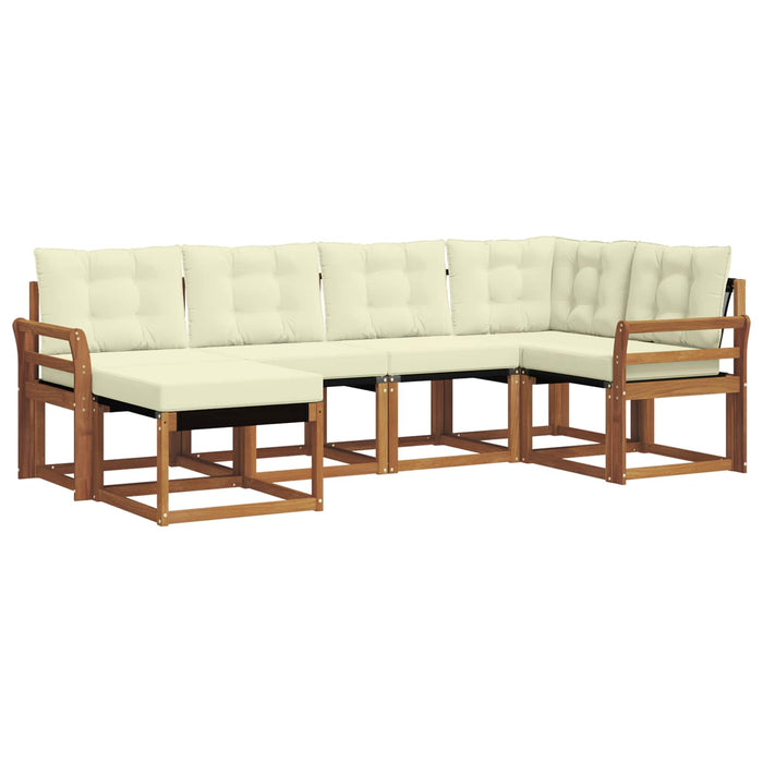 Set de canapele de exterior cu pernă 6 pcs Natural și Crem - WALTI WALTI