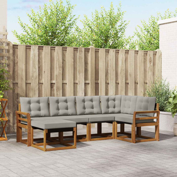 Set de canapele de exterior 6 pcs Gri natural și deschis - WALTI WALTI