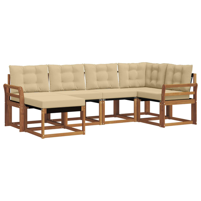 Set de canapele de exterior cu pernă 6 pcs Natural și Bej - WALTI WALTI