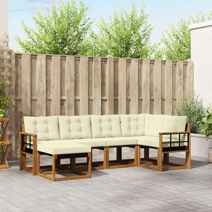 Set de canapele de exterior cu pernă 6 pcs Natural și Crem - WALTI WALTI