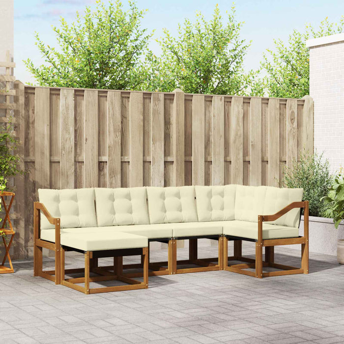 Set de canapele de exterior cu pernă 6 pcs Natural și Crem - WALTI WALTI