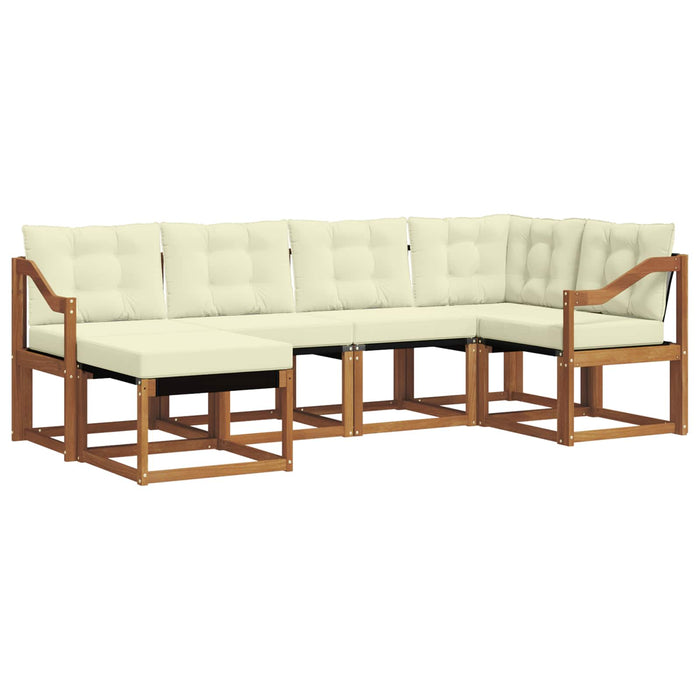 Set de canapele de exterior cu pernă 6 pcs Natural și Crem - WALTI WALTI