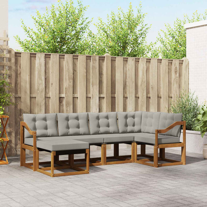 Set de canapele de exterior 6 pcs Gri natural și deschis - WALTI WALTI