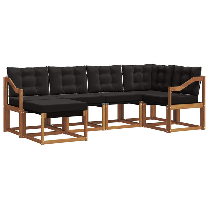 Set de canapele de exterior cu pernă 6 pcs Natural și Negru - WALTI WALTI