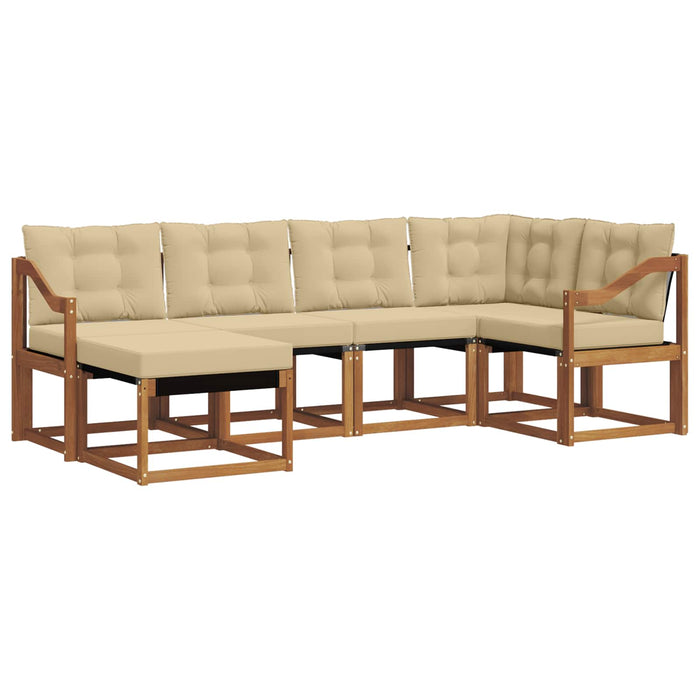 Set de canapele de exterior cu pernă 6 pcs Natural și Bej - WALTI WALTI