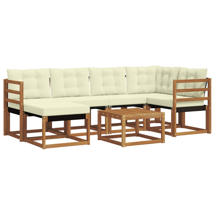 Set de canapele de exterior cu pernă 7 pcs Natural și Crem - WALTI WALTI