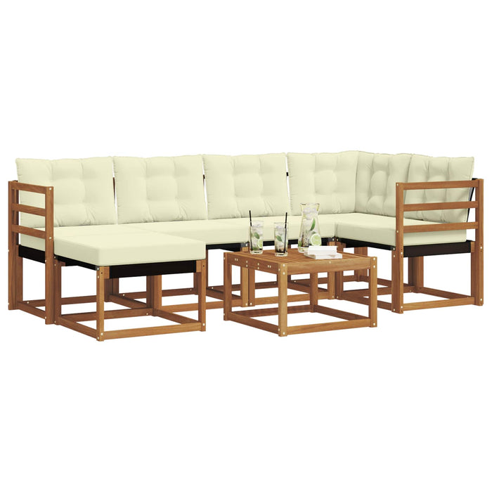 Set de canapele de exterior cu pernă 7 pcs Natural și Crem - WALTI WALTI