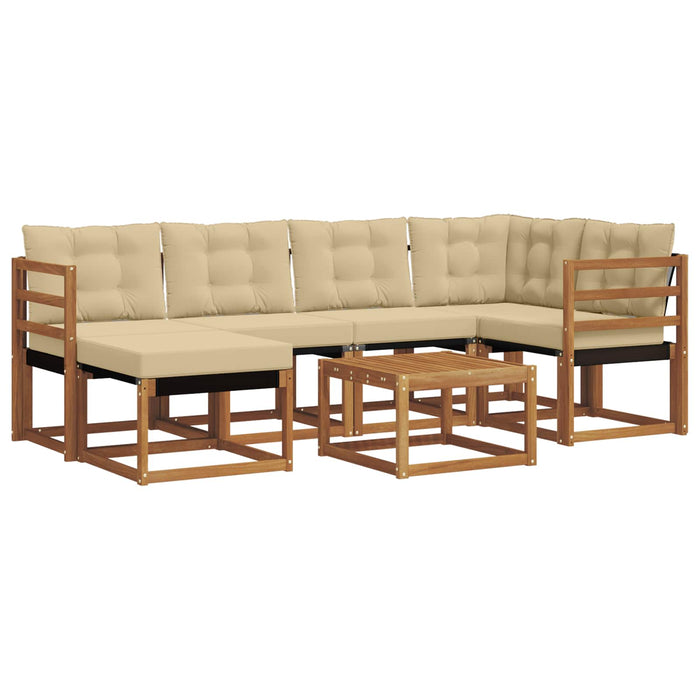 Set de canapele de exterior cu pernă 7 pcs Natural și Bej - WALTI WALTI