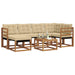 Set de canapele de exterior cu pernă 7 pcs Natural și Bej - WALTI WALTI