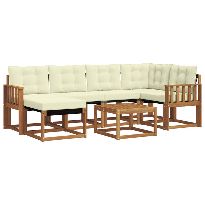 Set de canapele de exterior cu pernă 7 pcs Natural și Crem - WALTI WALTI