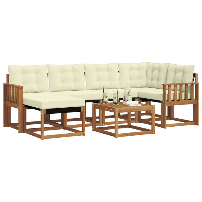 Set de canapele de exterior cu pernă 7 pcs Natural și Crem - WALTI WALTI