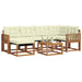 Set de canapele de exterior cu pernă 7 pcs Natural și Crem - WALTI WALTI