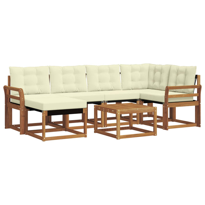 Set de canapele de exterior cu pernă 7 pcs Natural și Crem - WALTI WALTI