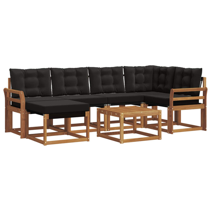 Set de canapele de exterior cu pernă 7 pcs Natural și Negru - WALTI WALTI