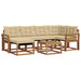 Set de canapele de exterior cu pernă 7 pcs Natural și Bej - WALTI WALTI