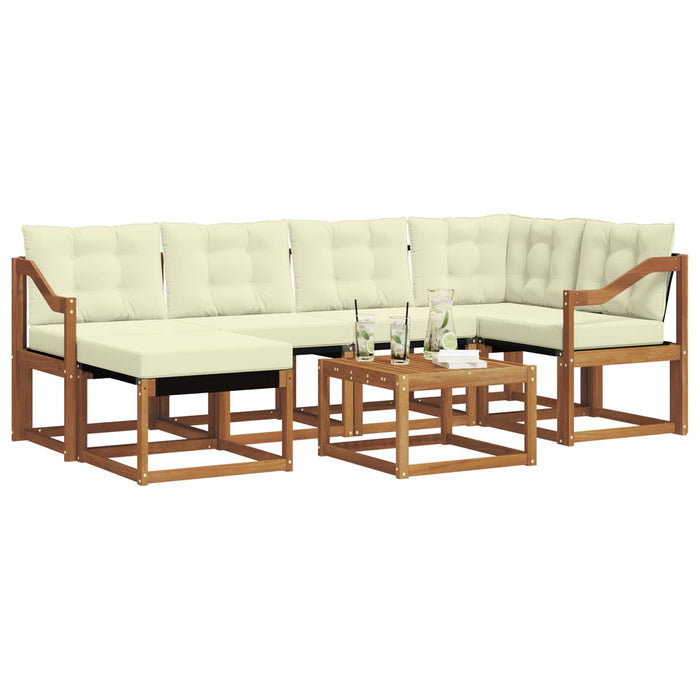 Set de canapele de exterior cu pernă 7 pcs Natural și Crem - WALTI WALTI