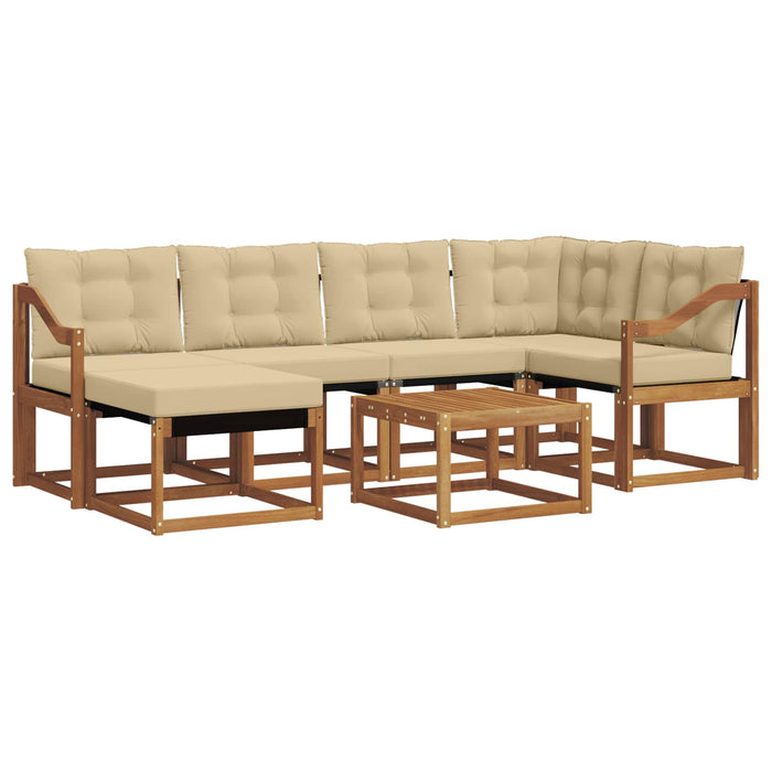 Set de canapele de exterior cu pernă 7 pcs Natural și Bej - WALTI WALTI