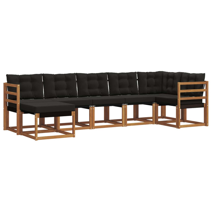Set de canapele de exterior cu pernă 7 pcs Natural și Negru - WALTI WALTI