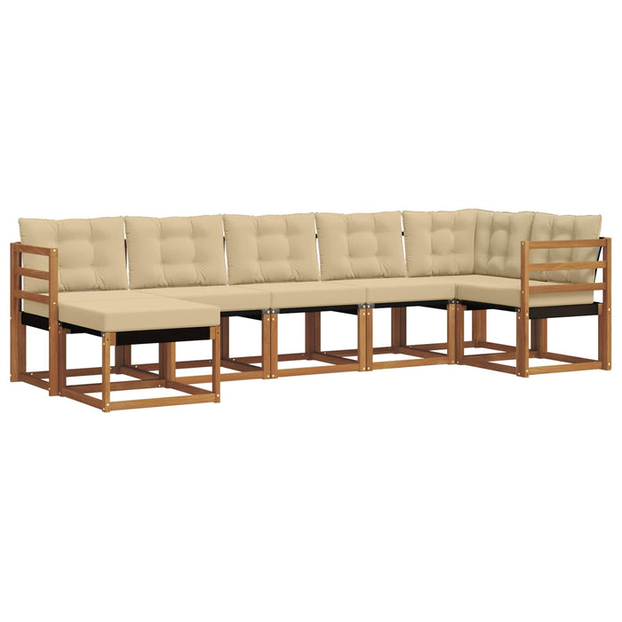 Set de canapele de exterior cu pernă 7 pcs Natural și Bej - WALTI WALTI