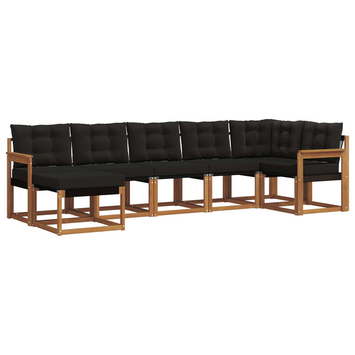 Set de canapele de exterior cu pernă 7 pcs Natural și Negru - WALTI WALTI