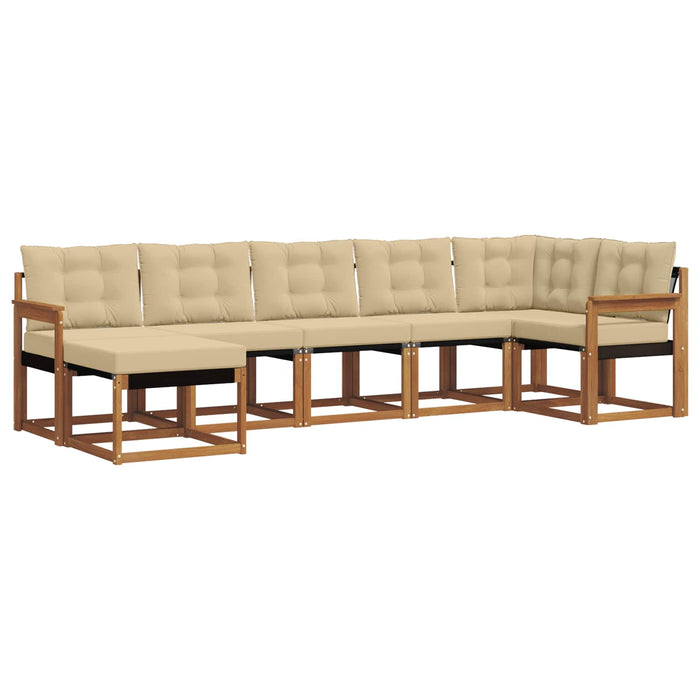 Set de canapele de exterior cu pernă 7 pcs Natural și Bej - WALTI WALTI