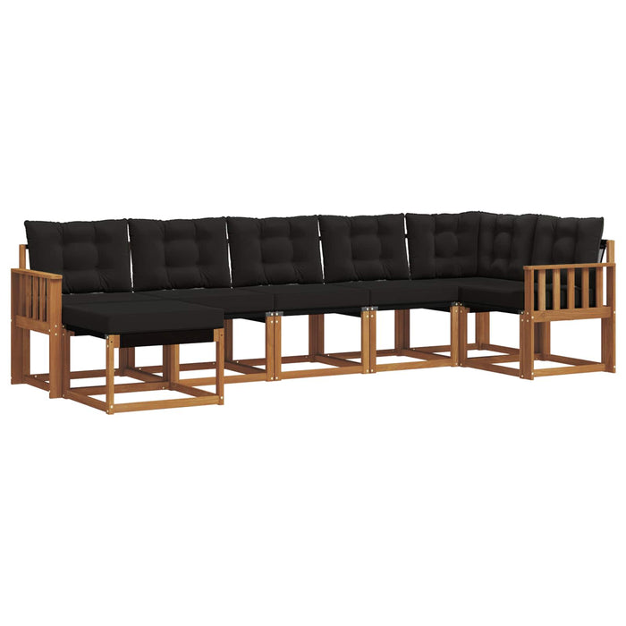 Set de canapele de exterior cu pernă 7 pcs Natural și Negru - WALTI WALTI