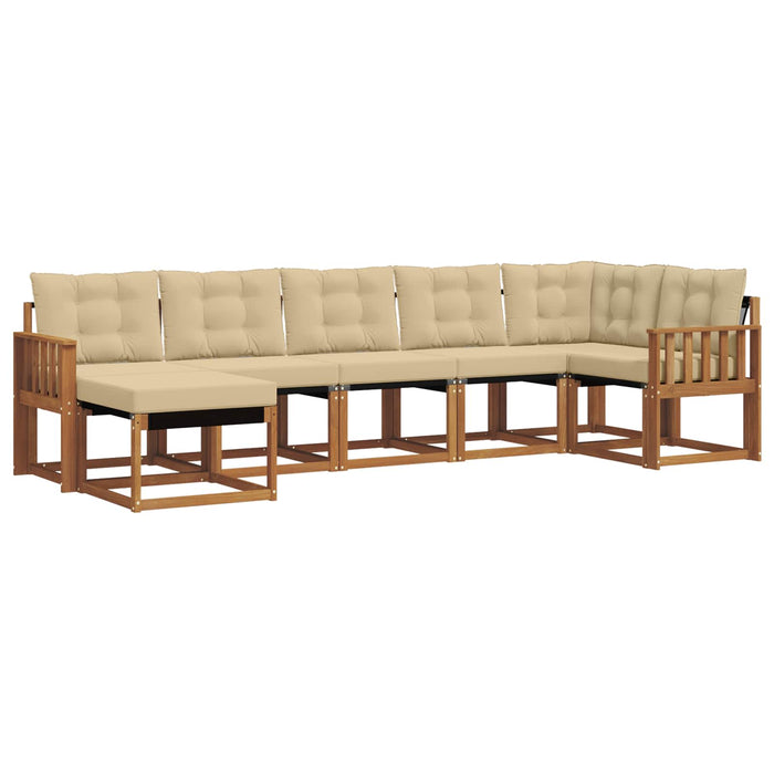 Set de canapele de exterior cu pernă 7 pcs Natural și Bej - WALTI WALTI